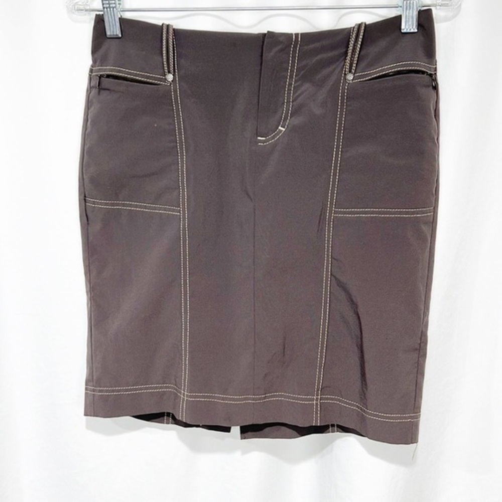 Athleta Gray Purple Athletic Skirt w/ White Stitching size 0